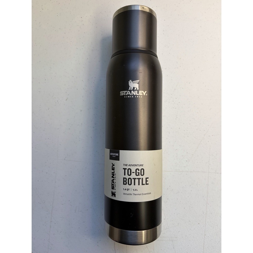 Stanley Adventure To Go Bottle 1.4 Qt Vacuum Wide Mouth Charcoal New w/sm Dent